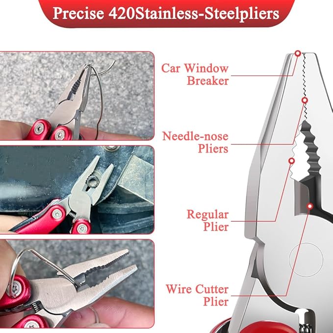 Outdoor Portable Mini Multi Multitool plier, Gift for Men - Ideal Gift for Dad、Brother or Boyfriend – Hiking, Bike Outdoor Tools、Camping,、Survival Multitool.