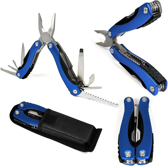 Multi Tool, Multitool, Dad Birthday Gift, Fathers Gifts, Christmas Gifts, Multitool Pliers, Camping Knife, for Outdoor, Survival, Hunting and Hiking(blue)