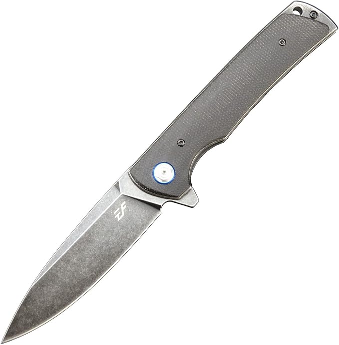 Eafengrow EF973 Folding Knife, D2 Steel Blade Micarta Handle Scale Pocket Knife Folder for Working Camping Hiking EDC Tool Knife(black)