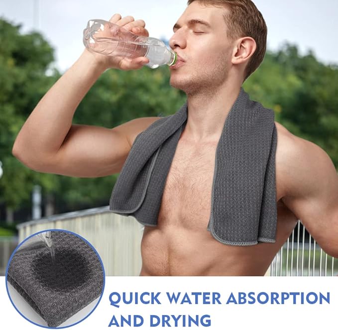 VIVOTE Microfiber Gym Towels Sports Sweat Towel Super Absorbent Ultra Soft Multi-Purpose Man Women Fitness Workout Travel Camping Hiking Yoga 16 Inch X 32 Inch