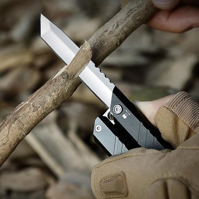 Multitool Knife, Gifts for Men, 7 in 1 Camping Gear - Pocket Knife, Fire Starting Sticks, Bottle Opener, Screwdrivers, Saw, Whistle, Pocket Clip, Survival Camping EDC Tools