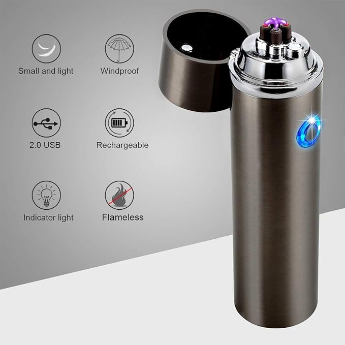 Electric Candle Lighter - XL Dual Arc Plasma Beam Lighter - Rechargeable Windproof Flameless Electronic Plasma Torch Lighter