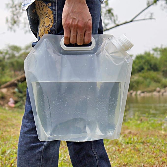 Collapsible Emergency Water Jug Container Bag, Freezable, BPA Free Plastic Water Carrier Tank, Outdoor Folding Water Bag for Sport Camping Riding Mountaineer Backoacking, Food Grade