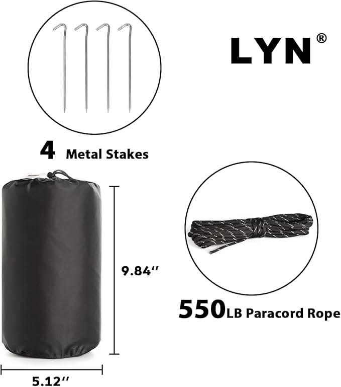 LYN Extra Large Zipper Reusable Survival Emergency Shelter Tent,Thermal Waterproof Fireproof Lightweight Bugout, with ParacordâStake for Camping,First Aid,Hiking&Bushcraft