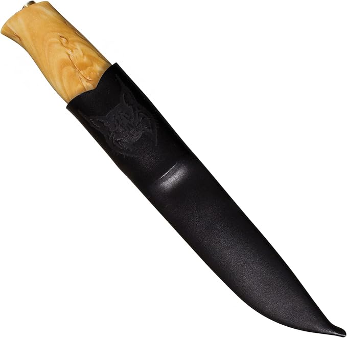 HELLE Knives - Jegermester - Fixed Blade - Classic Knife - Birch Wood Handle - 12C27 Stainless Steel - Made in Norway