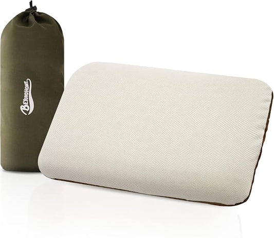 Beyondhome Portable Pillow for Camping, Travel, Backpacking, Airplanes, Road Trips, and Indoors, Compressible Polyurethane Sleeping Pillow