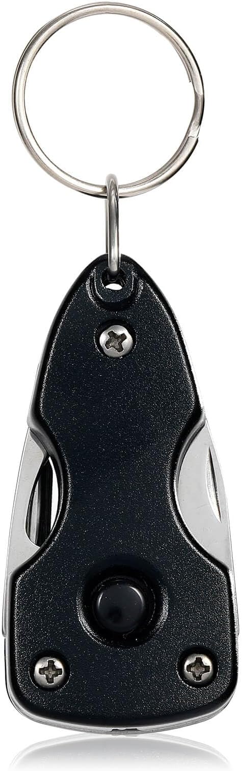 EDC Gear Outdoor Tools LED Keychain Key Ring Clip, Multi-function Tools with Screwdriver, practical gift for Fathers, Men