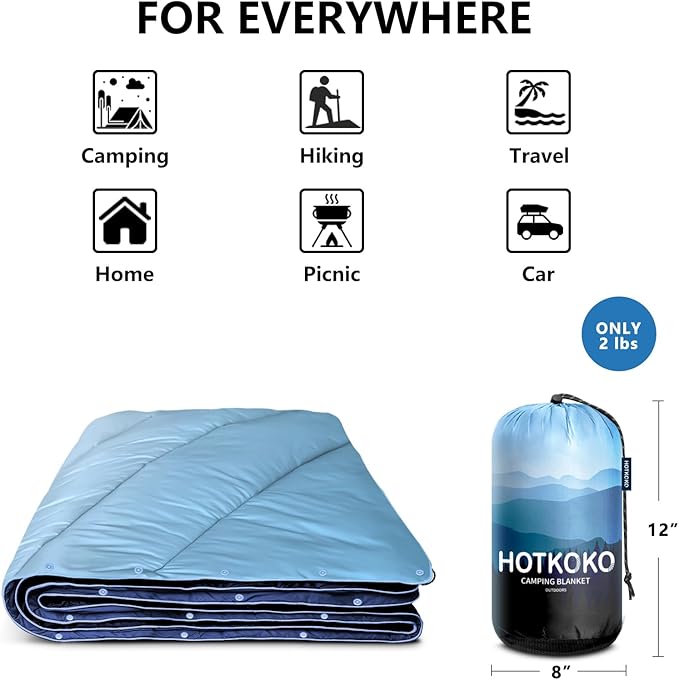 Camping Blanket,Lightweight Down Alternative Puffy Printed Camping Blanket Packable Outdoor Blanket for Camping,Traveling, Stadium, Hiking, Picnics