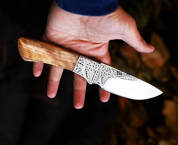 KNI-3145 Custom Handmade D2 Steel Knife with Leather Sheath 3D Engraved
