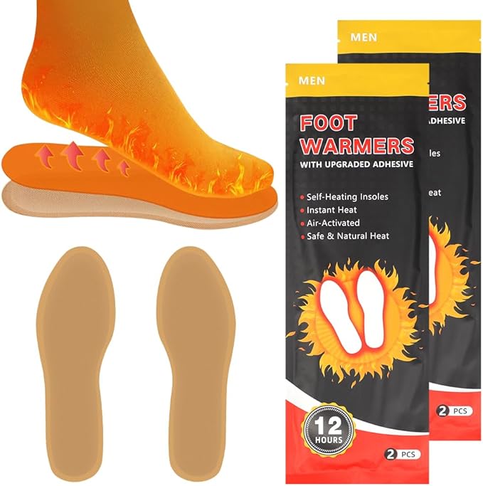 10/16 Pairs Foot Warmers with Adhesive, Toe Warmers and Insole Feet Warmers Air Activated Heating Patch for Hiking/Camping and Skating, Long Lasting Up to 8-10 Hours Hot Foot Warmers