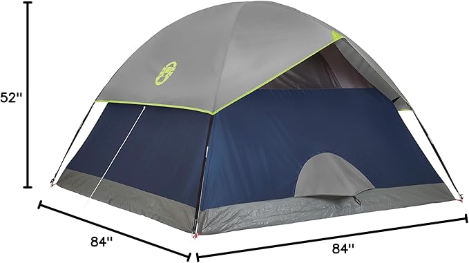 Coleman Sundome 6-Person Tent with Rainfly, Weatherproof Tent Sets Up in 10 Mins