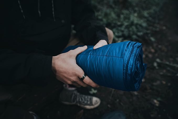 Down Camping Blanket - Outdoor Lightweight Packable Quilt - Water Repellent - Nylon Shell - Sailing, Terrace, Travel, Festivals, Backpacking & Home Use | Fill Power: 650, Weight: 1lbs | Size: 54"x80"