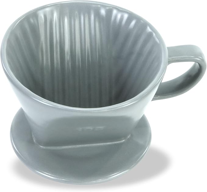 Pour Over Ceramic - Coffee Dripper Ceramic Coffee Maker with 3 Holes Flat Bottom, Porcelain Slow Filter Cone for Travel, Camping, Office, Home, Coffee Maker Brewโฆ