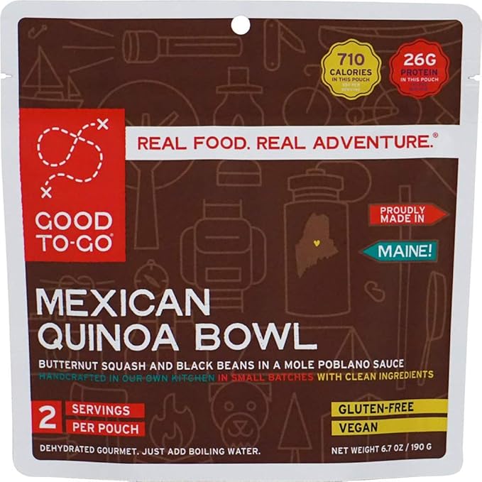 GOOD TO-GO Mexican Quinoa Bowl | Camping Food, Backpacking Food | Just Add Water Meals, Backpacking Meals | Dehydrated Meals Taste Better Than Freeze Dried Meals