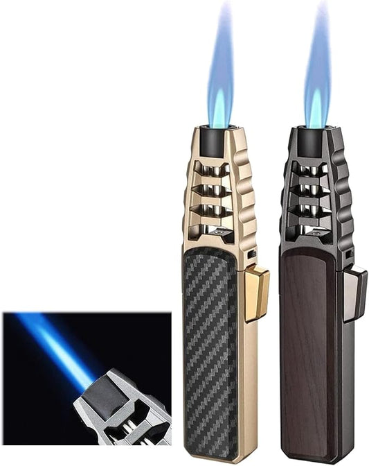 Turbine Torcher Lighter- Solar Torch Butane Lighters,Inflatable Gas Waterproof Windproof Jet Torch Lighter for Candle Camping BBQ Kitchen Windproof - Butane Not Included (A+B - 2PCS)
