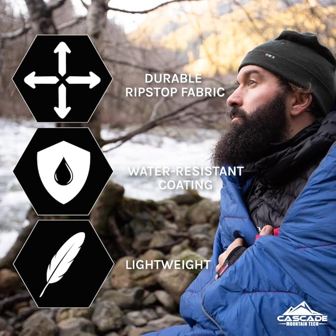 Cascade Mountain Tech Camping Blanket - Lightweight Outdoor Blanket for Camping, Picnics, Concerts, and Travel - 72" x 48"