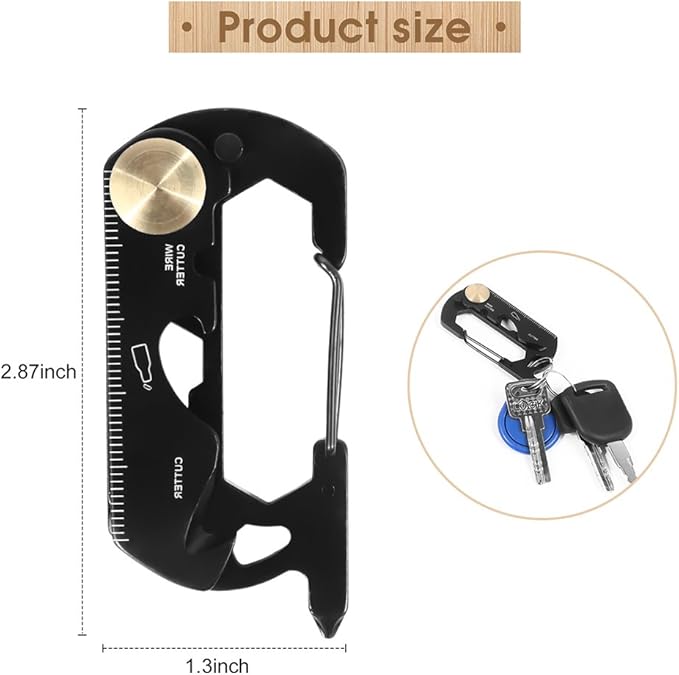 EDC Multifunction Keychain Pocket Tool,Stainless Steel Multi-Purpose Carabiner with Bottle Opener, Wrench, Screw Driver, etc.