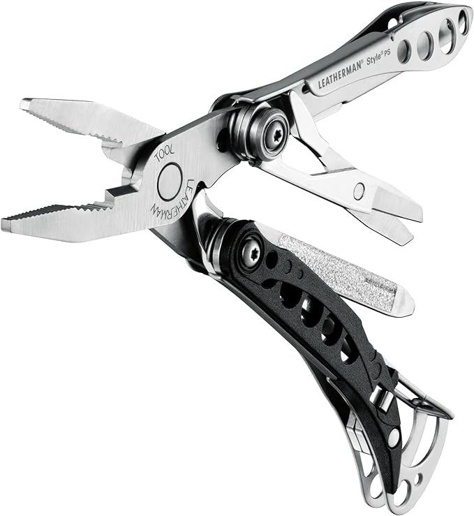 LEATHERMAN, Style PS Keychain Multitool with Spring-Action Scissors and Grooming Tools, Built in the USA, Black