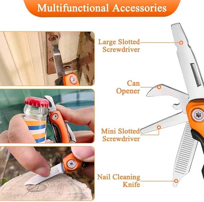 Outdoor Portable Mini Multi Multitool plier, Gift for Men - Ideal Gift for Dad、Brother or Boyfriend – Hiking, Bike Outdoor Tools、Camping,、Survival Multitool.