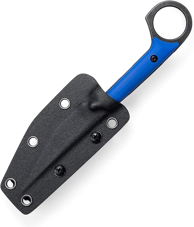 KS527 Fixed Blade Knife, D2 Blade G10 Handle for Men Women, with Kydex Sheath, Utility Knife for EDC Survival Hiking Camping Outdoor Everyday (Blue)