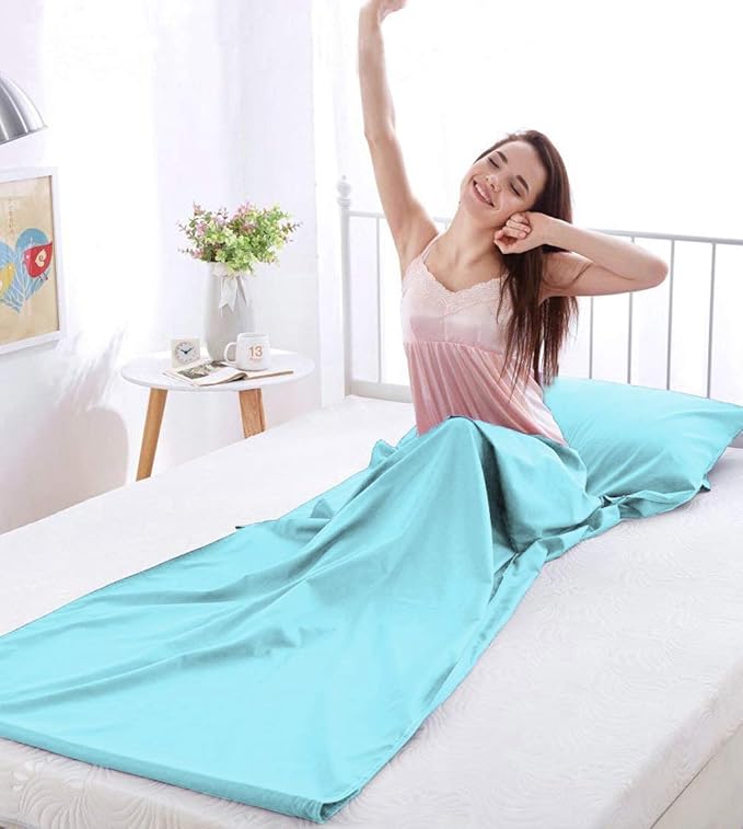 Travel and Camping Sheet Sleeping Bag Liner - Lightweight Compact and Portable Adult Sleeping Bag - Ideal for Traveling,Hostels and Camping
