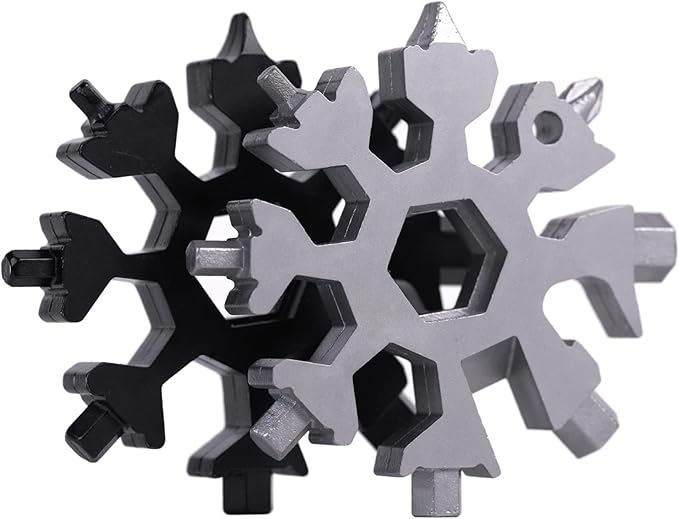 Snowflake Multitool 2PCS 18 in 1 Stainless Steel Snowflake Multi Tool, Stocking Stuffers for Men, Cool Gadgets for Outdoor Travel Camping Daily