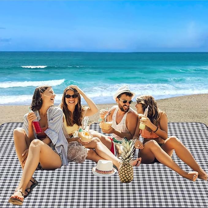 Picnic Beach Blanket, Picnic Mat 80x57in Waterproof Foldable, Family Mat, Portable Large Picnic Blankets for Travel, Hiking, Music Festival