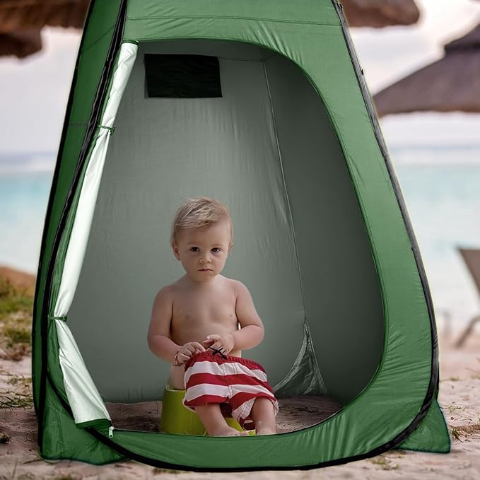 ROPODA Pop Up Tent 83inches x 48inches x 48inches, Upgrade Privacy Tent, Porta-Potty Tent Includes 1 Removable Bottom, 8 Stakes, 1 Removable Rain Cover, 1 Carrying Bag