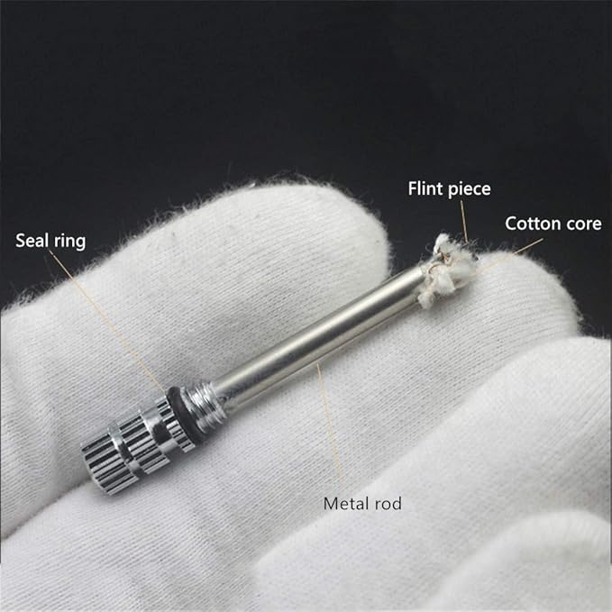 BOLLAER Outdoor Emergency Fire Starter Flint Match Lighter Keychain, Flint Metal Matchstick Fire Starter with Keychain for Camping Hiking Best Gift (Blue)