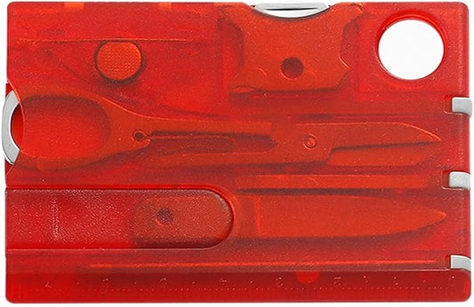 Red Credit Card Multitool,Multitools and Accessories,Outdoor Survival Bottle,Opener Card Multi,Tool Outdoor Barbecue Knife Camping Tool Hiking,LED LightMagnifier,EDC Tool Gear Multitools