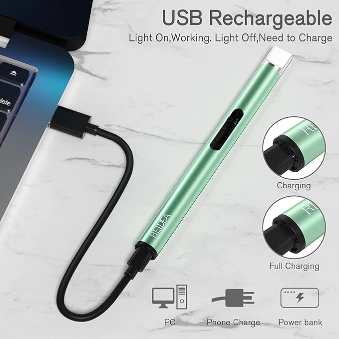 REIDEA Electronic Candle Lighter S4(2 Pack Mint Green)