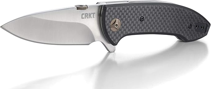 CRKT Avant EDC Folding Pocket Knife: Everyday Carry, Satin Blade with Thumb Disk, IKBS Ball Bearing Pivot, Liner Lock, Carbon Fiber Overlay Handle, Reversible Pocket Clip 4620