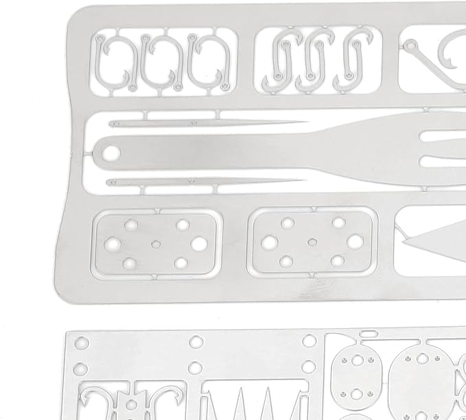 Outdoor Camping Multi-Function Tool, 4Pcs Fishing Card Multifunction Stainless Steel Preservative Survival Card for Outdoor Camping Over 18 Years Old Fishing Supplies
