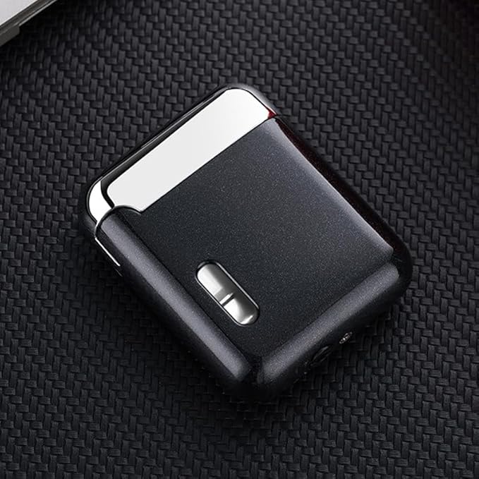 Black Metal Cool Lighter,Jet Torch Flame Windproof Adjustable,Refillable Butane Torch Lighters,Kitchen BBQ Candles,(No Gas)
