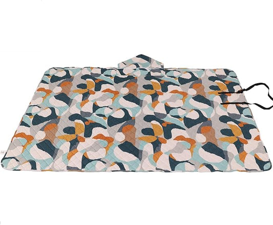 Hooded Outdoor Blanket, Extra Large 82"x 55" Waterpoof Camping Blanket, Quilted, Thick Fleece, Warm, Windproof, Sand Proof, Portable and Wear-Resistant, Perfect for Stadium, Picnic, Camping…