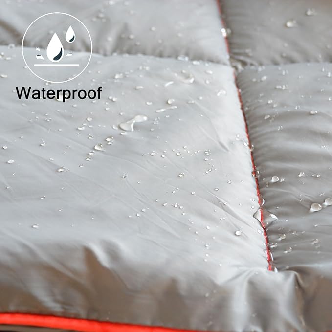 Camping Blanket, Puffy Waterproof Travel Blanket, Warm Cozy Picnic Blanket, for Outdoors, Travel, and Mountain.(Grey, 78" x 56")