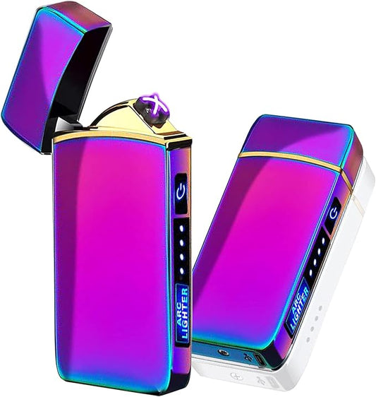 Arc Lighter, Smart Electric Lighter, USB Rechargeable Lighter Windproof Flameless Lighter Lightweight Plasma Lighter for Fire,BBQs,Fireworks,Candle,Camping - Outdoors Indoors (T3-Color ice)