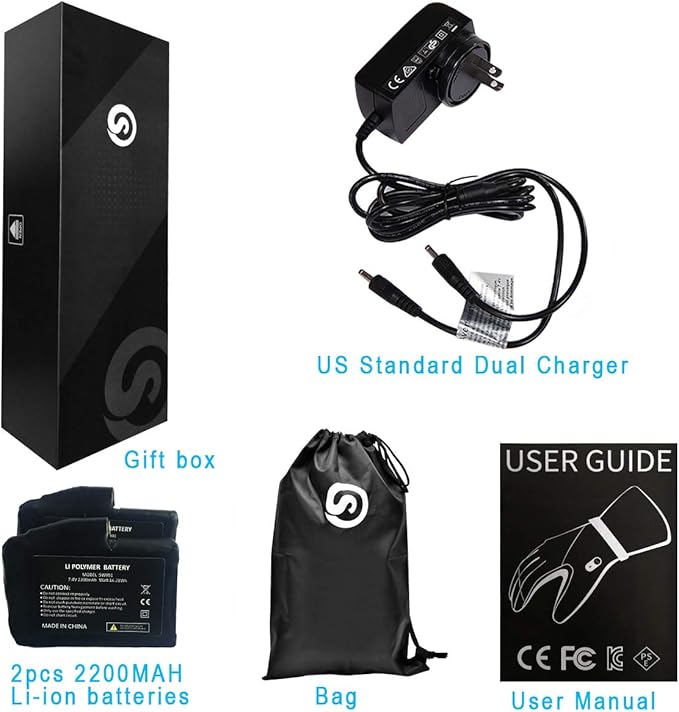 SNOW DEER Heated Gloves Electric Upgraded Men Women 7.4V Rechargeable Battery Gloves,Heated Motorcycle Glove Mittens