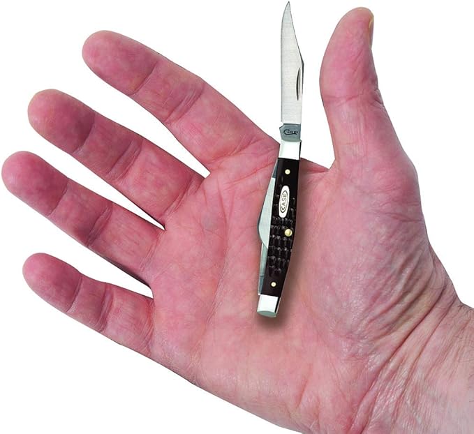 Case WR XX Pocket Knife Brown Synthetic Jigged Small Stockman Item #081 - (6333 SS) - Length Closed: 2 5/8 Inches