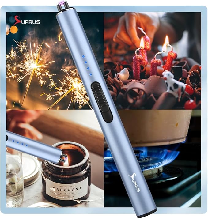 SUPRUS Electric Lighter Arc Windproof Flameless USB Lighter Rechargeable Lighter with Safety Lock