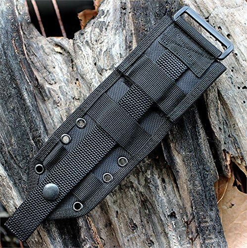 ESEE Knives 3P-MB Fixed Blade Knife w/Molded Polymer Sheath & MOLLE Back (Modified Pommel/Black Blade/Black Sheath)