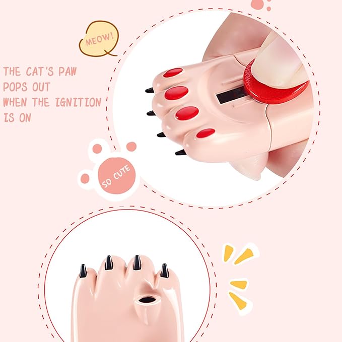 Cat Paw Cute Butane Lighters Refillable, Pretty Aesthetic Novelty Lighter, Unique Gifts for Women Fireplace Candles Camping BBQ (No Butane Fuel) (Pink)