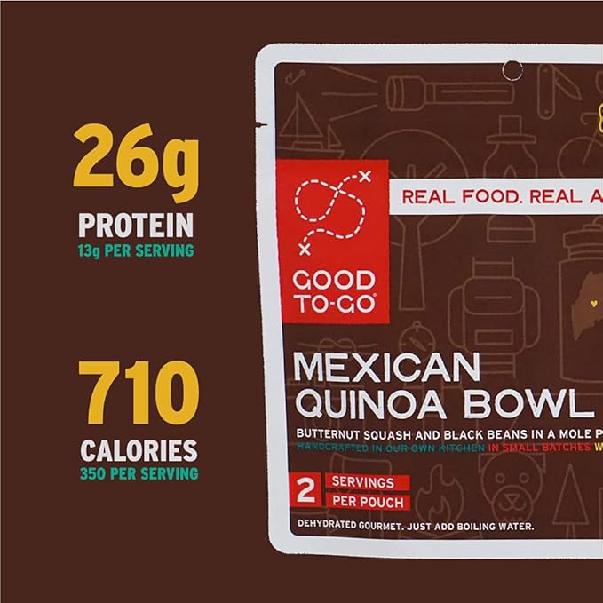 GOOD TO-GO Mexican Quinoa Bowl | Camping Food, Backpacking Food | Just Add Water Meals, Backpacking Meals | Dehydrated Meals Taste Better Than Freeze Dried Meals