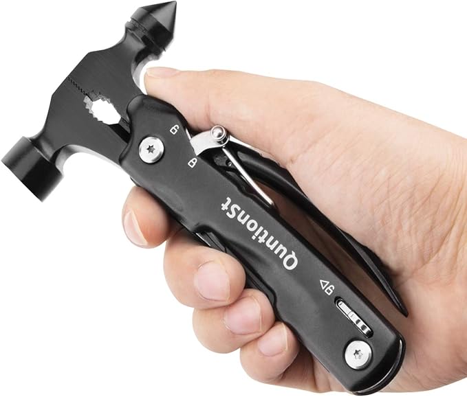 Mens Stocking Stuffers, Gifts for Men, Survival Hammer Multitool,Christmas Gifts for Dad, Emergency Escape Car Safety Hammer Multi-Tool 12 in 1,Cool Gadgets forCamping Hiking Household,Mini Multi tool