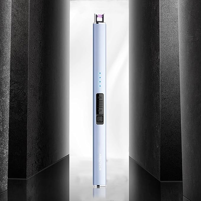 ARECTECH Lighter Electric Lighter Candle Lighter Rechargeable Type-C USB Lighter Plasma Arc Lighters for Candle Camping Kitchen Blue