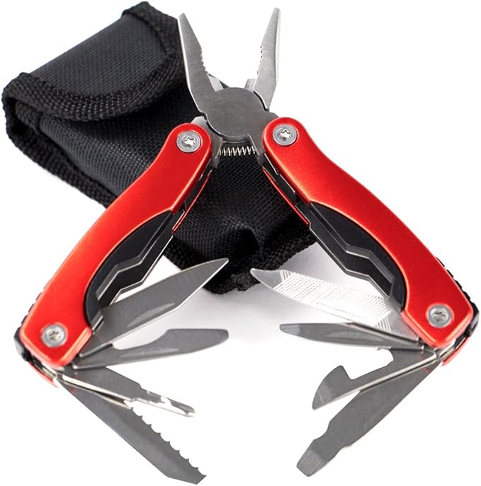 Knack 11-in-1 Multitool - 3inches Stainless Steel Folding Utility Pocket Tool with Carrying Pouch by Knack (Blue)