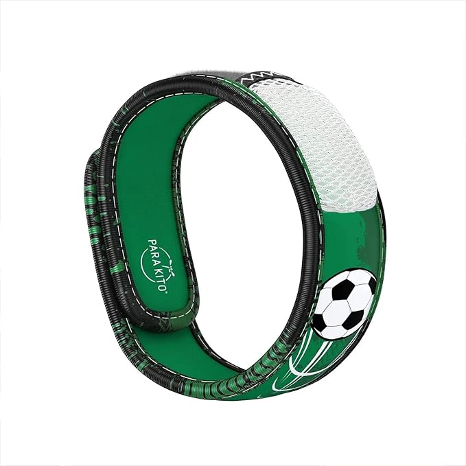 PARA'KITO Mosquito Insect & Bug Protection Wristband - Mosquito Stickers & Bug Spray Alternative - Summer Essentials, Beach Accessories, Hiking & Camping Essentials - Natural Essential Oils (Soccer)