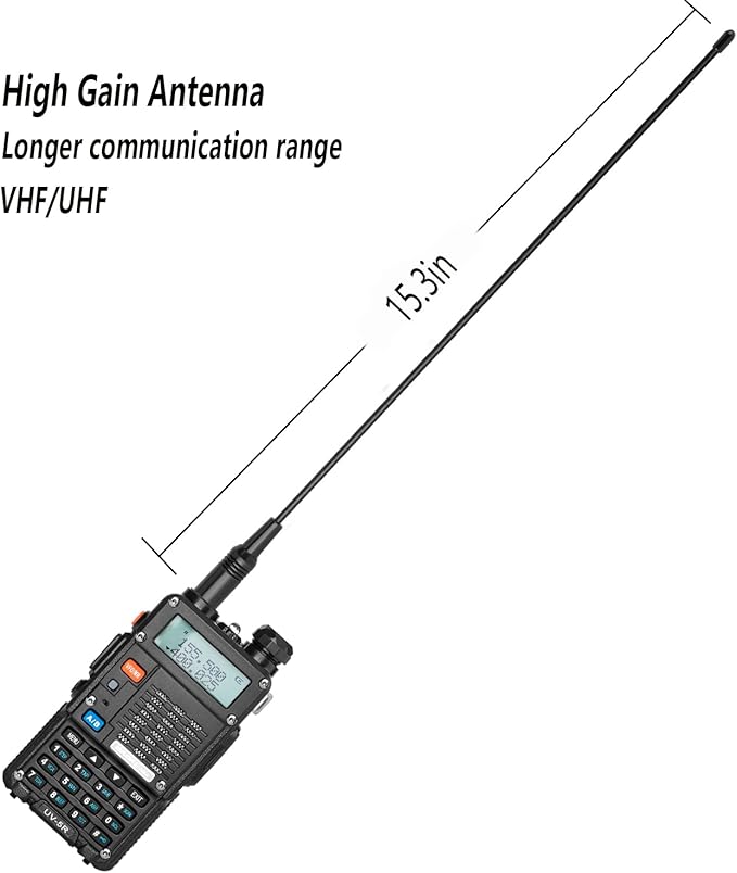 Ham Radio, BaoFeng UV-5R Pro 8W Walkie Talkies, Handheld Dual Band Two Way Ham Radios Long Range with Rechargeable Battery, Earpieces, Mic, Antenna and Programming Cable (2 Pack)