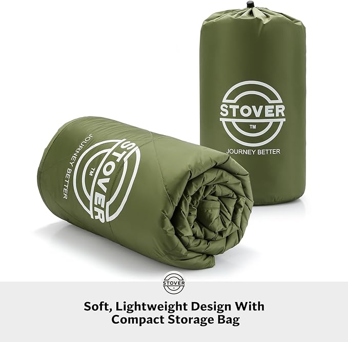 STOVER Multipurpose Outdoor Fleece Blanket, Lightweight, Compact, and Warm for Stadium, Camping, Picnics, Beaches - Wearable, Windproof and Water Resistant (Green)