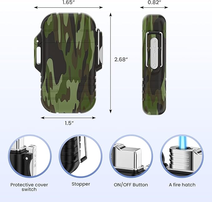 Lighter Butane Lighter Outdoor igniterLighter butane lighter outdoor lighter mini lighter windproof lighter flame lighter refillable lighter for Candle Camping Family Use (without Butane)£¨Green£©